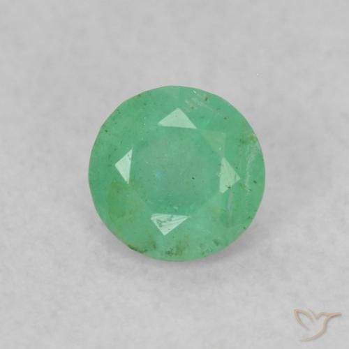 0.16ct Naturale Verde chiaro Smeraldo, Rotondo, SI