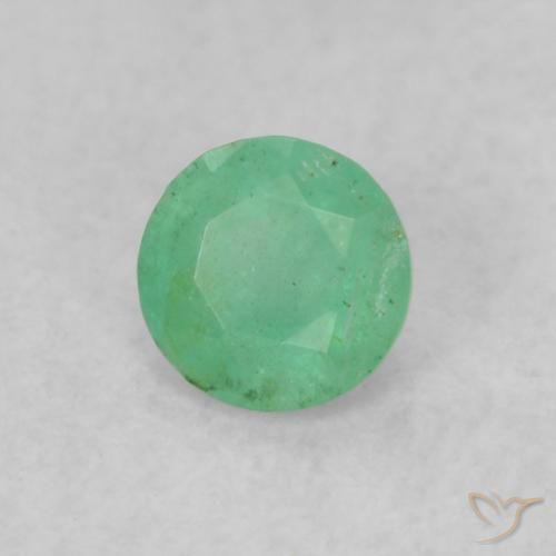 Smeraldo Verde chiaro naturale da 0.16 ct, Rotondo, SI