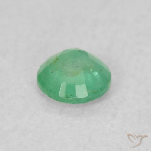 Smeraldo Verde chiaro naturale da 0.16 ct, Rotondo, SI