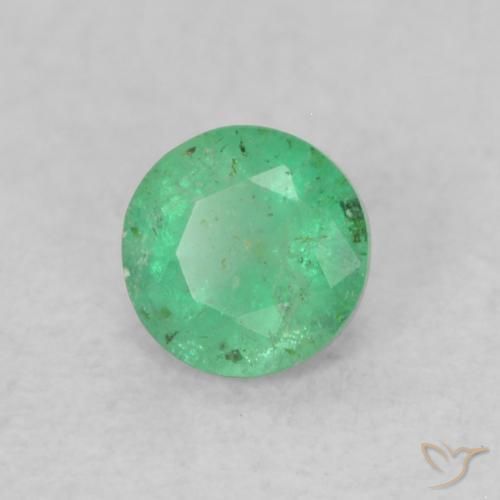 Smeraldo Verde intenso naturale da 0.17 ct, Rotondo, SI