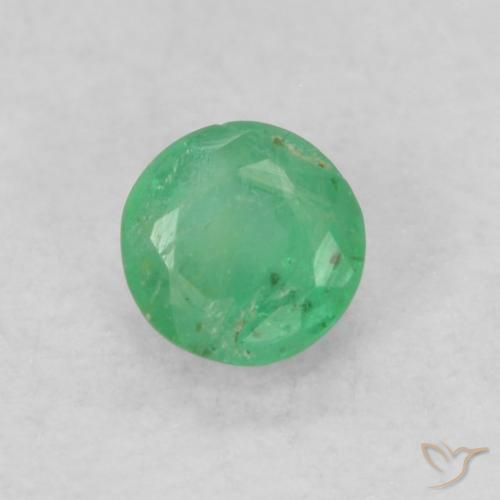 Pietra preziosa smeraldo rotonda da 0,19 carati, Smeraldo certificato sciolto dalla Colombia, Gemma naturale, 3,5 mm, Photo A
