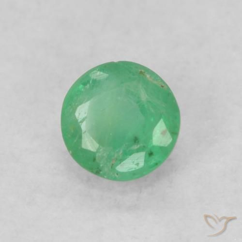 Smeraldo Verde elettrico naturale da 0.19 ct, Rotondo, SI