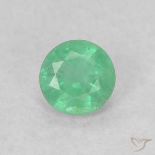 0.17ct Naturale Verde elettrico Smeraldo, Rotondo, SI