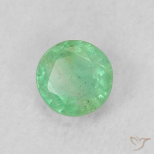 Smeraldo Verde elettrico naturale da 0.20 ct, Rotondo, SI