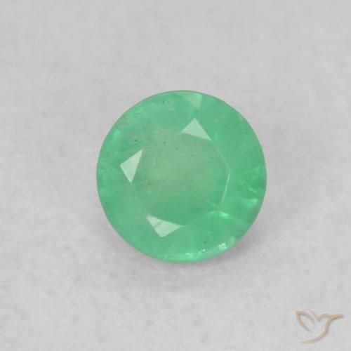0.17ct Naturale Verde medio Smeraldo, Rotondo, SI