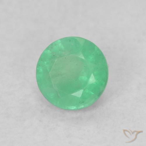 Smeraldo Verde medio naturale da 0.17 ct, Rotondo, SI