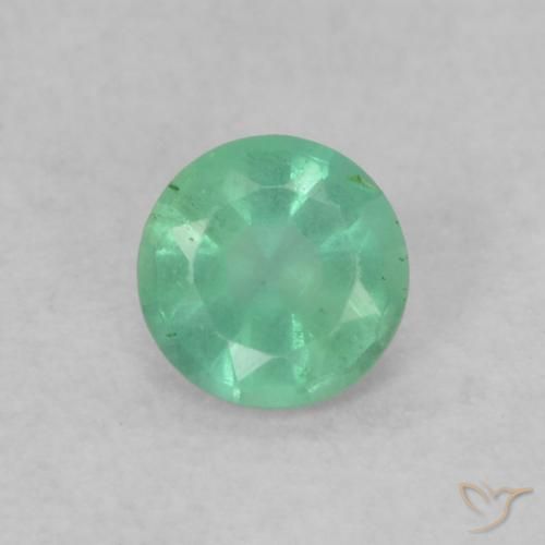 Smeraldo sfuso a taglio rotondo da 0,14 ct, 3,6 mm, proveniente dalla Colombia, Photo A