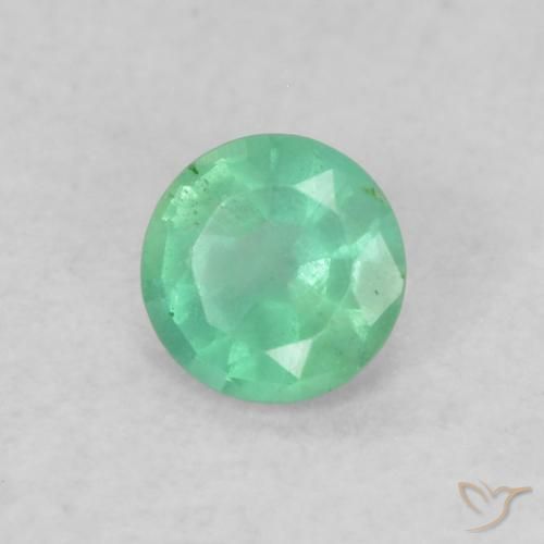 Smeraldo Verde freddo naturale da 0.14 ct, Rotondo, SI
