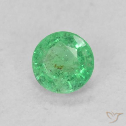 Pietra preziosa smeraldo rotonda da 0,16 carati, Smeraldo certificato sciolto dalla Colombia, Gemma naturale, 3,5 mm, Photo A