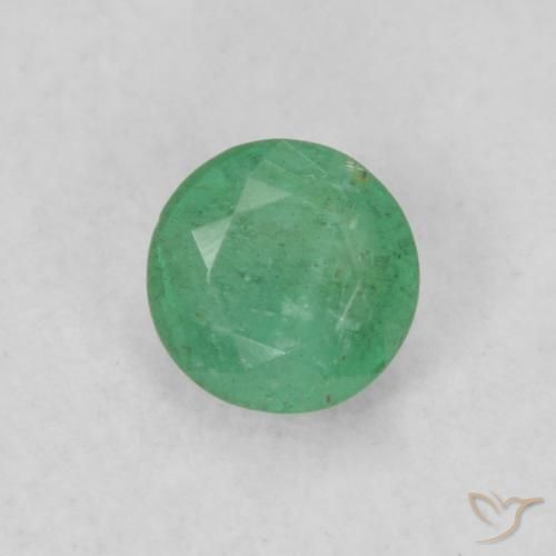 0.18ct Naturale Verde scuro Smeraldo, Rotondo, SI