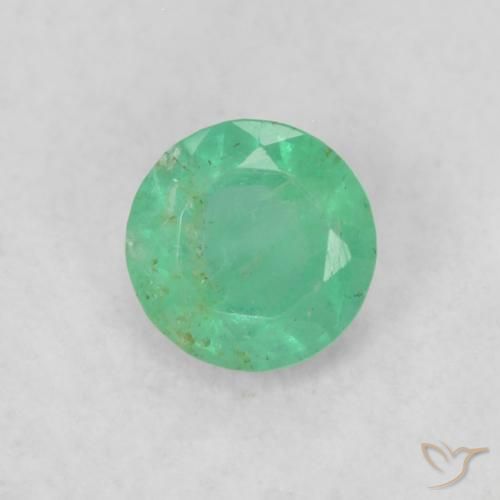 Smeraldo Verde medio naturale da 0.16 ct, Rotondo, SI