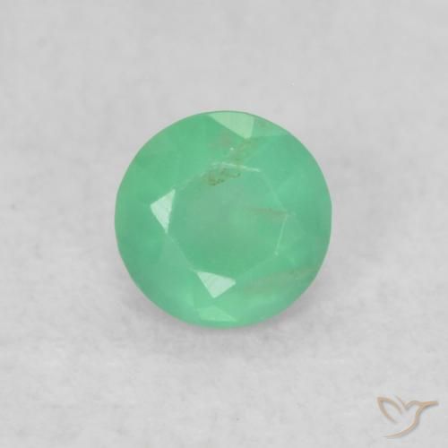 Smeraldo Verde chiaro di trifoglio naturale da 0.15 ct, Rotondo, SI
