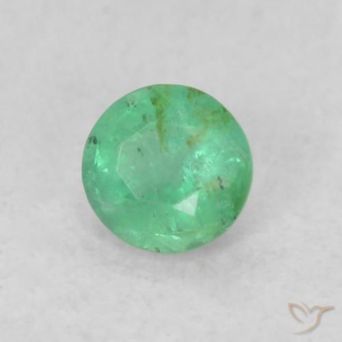 Smeraldo Verde giallastro naturale da 0.17 ct, Rotondo, SI