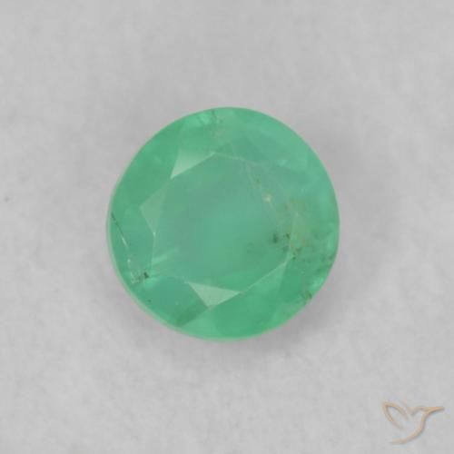 0.18ct Naturale Verde intenso della felce Smeraldo, Rotondo, SI