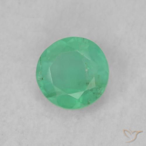 Smeraldo Verde intenso della felce naturale da 0.18 ct, Rotondo, SI