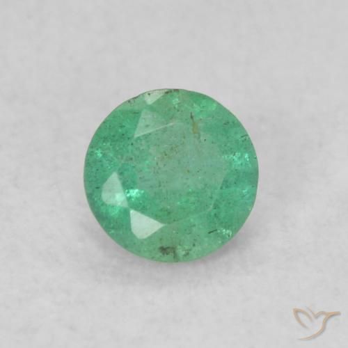 0.14ct Naturale Verde medio Smeraldo, Rotondo, SI