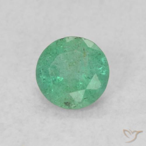 Smeraldo Verde medio naturale da 0.14 ct, Rotondo, SI