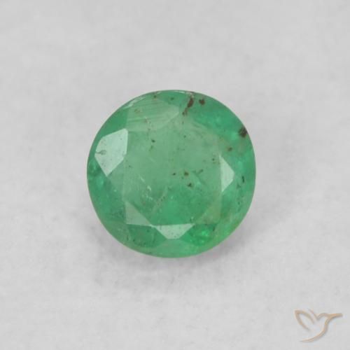 0.17ct Naturale Verde chiaro e freddo Smeraldo, Rotondo, SI