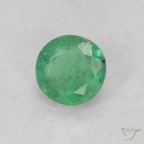 Smeraldo Verde chiaro e freddo naturale da 0.17 ct, Rotondo, SI