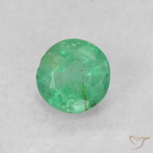 Smeraldo Verde Pistacchio naturale da 0.18 ct, Rotondo, SI