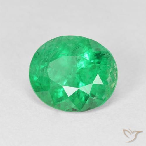 Smeraldo Verde intenso naturale da 2.38 ct, Ovale, VS-SI