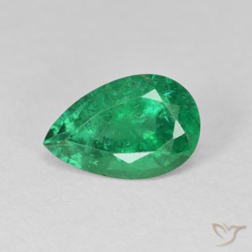 2.20ct Naturale Verde caldo Smeraldo, Forma a pera, VS-SI