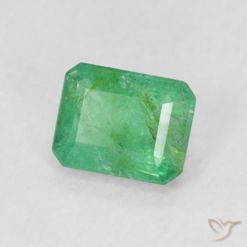 Smeraldo Verde medio naturale da 0.93 ct, Ottagonale / Taglio smeraldo, SI-I1
