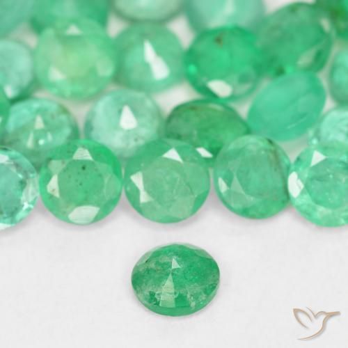 Smeraldo naturale verde da 0,15 ct, taglio rotondo, SI
