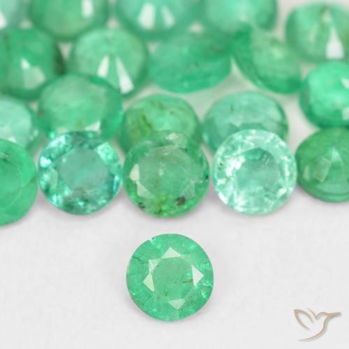 0.12ct verde smeraldo, rotondo, SI