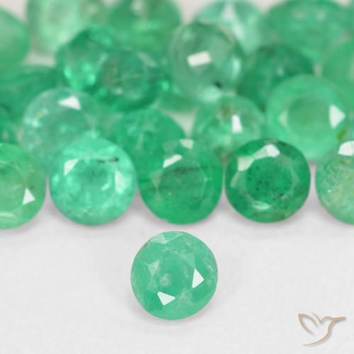 0.15ct verde smeraldo, rotondo, SI