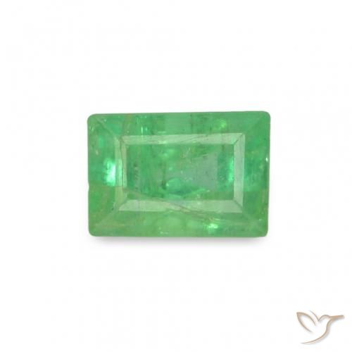 Smeraldo naturale verde da 0,18 ct, baguette, SI