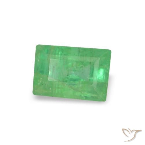 Smeraldo naturale verde da 0,18 ct, baguette, SI