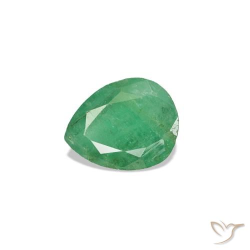 Smeraldo naturale verde da 0,33 ct, taglio a pera, SI