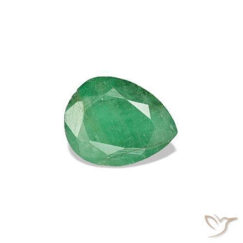 Smeraldo naturale verde da 0,33 ct, taglio a pera, SI