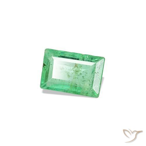 Smeraldo Verde elettrico naturale da 0.15 ct, Taglio a baguette, VS-SI