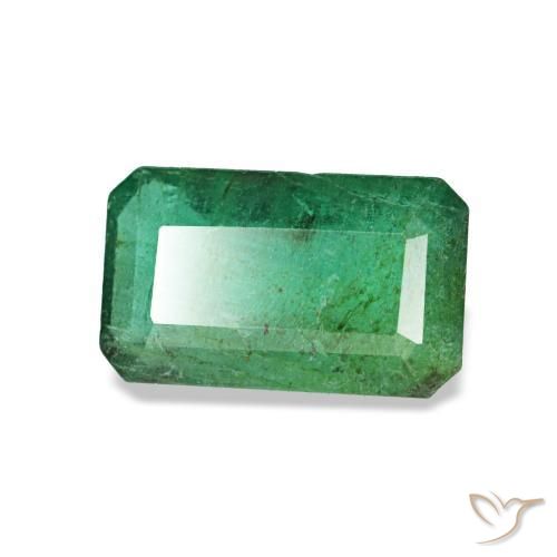 Smeraldo Verde medio naturale da 1.06 ct, Taglio smeraldo, SI