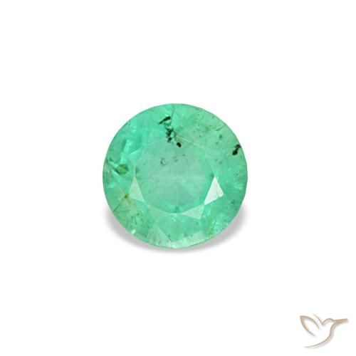 Smeraldo naturale verde da 0,16 ct, taglio rotondo, SI