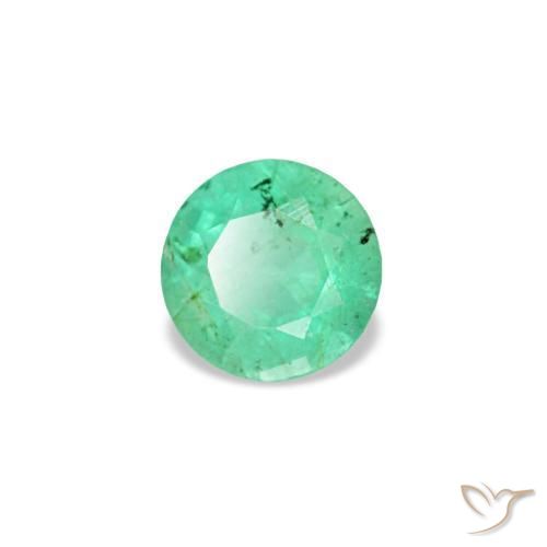 Smeraldo naturale verde da 0,16 ct, taglio rotondo, SI
