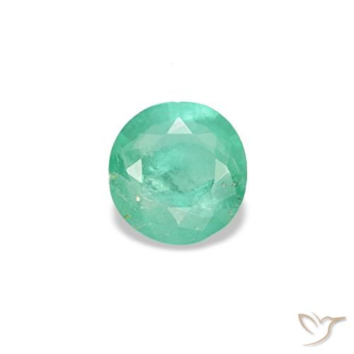 Smeraldo naturale verde da 0,16 ct, taglio rotondo, SI