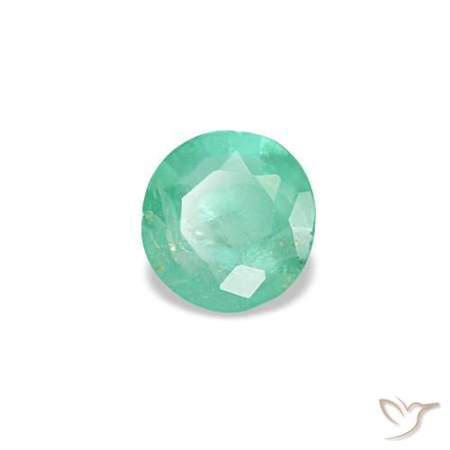 Smeraldo naturale verde da 0,16 ct, taglio rotondo, SI