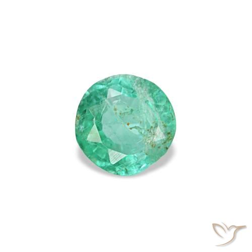 Smeraldo naturale verde da 0,19 ct, taglio rotondo, SI