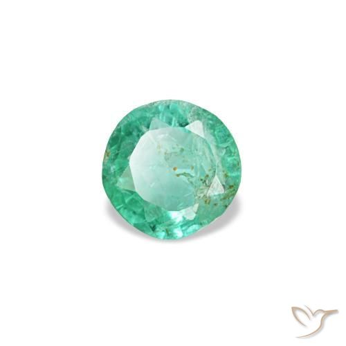 Smeraldo naturale verde da 0,19 ct, taglio rotondo, SI