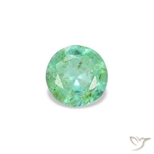 Smeraldo naturale verde da 0,18 ct, taglio rotondo, VS-SI