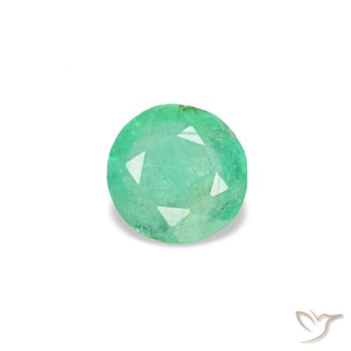 Smeraldo naturale verde da 0,19 ct, taglio rotondo, VS-SI