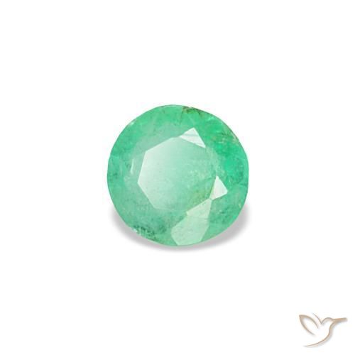 Smeraldo naturale verde da 0,19 ct, taglio rotondo, VS-SI