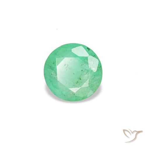 Smeraldo naturale verde da 0,17 ct, taglio rotondo, VS-SI
