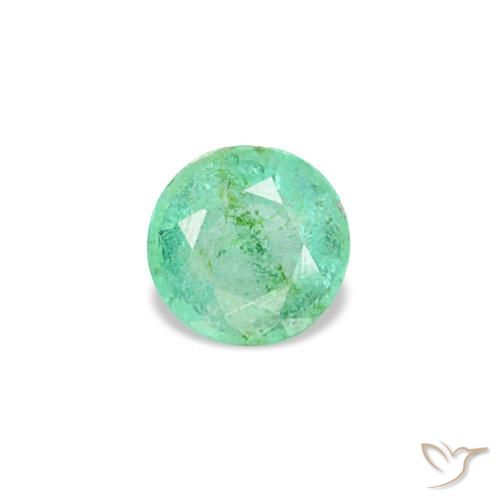 Smeraldo naturale verde da 0,17 ct, taglio rotondo, VS-SI