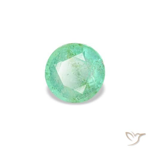 Smeraldo naturale verde da 0,17 ct, taglio rotondo, VS-SI