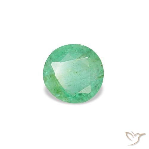 Smeraldo naturale verde da 0,19 ct, taglio rotondo, VS-SI