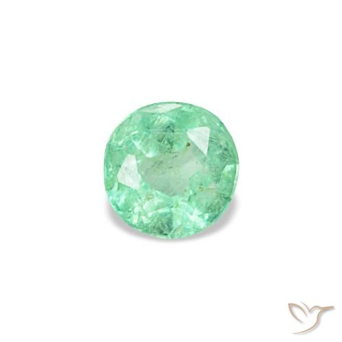 Smeraldo naturale verde da 0,19 ct, taglio rotondo, VS-SI